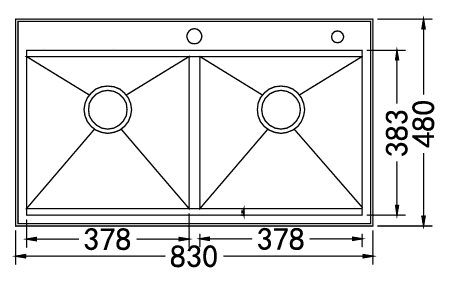Ảnh CHẬU RỬA BÁT 2 HỐ NOBINOX LIKEN NL785 11