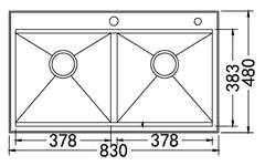 Ảnh CHẬU RỬA BÁT 2 HỐ NOBINOX LIKEN NL785 11