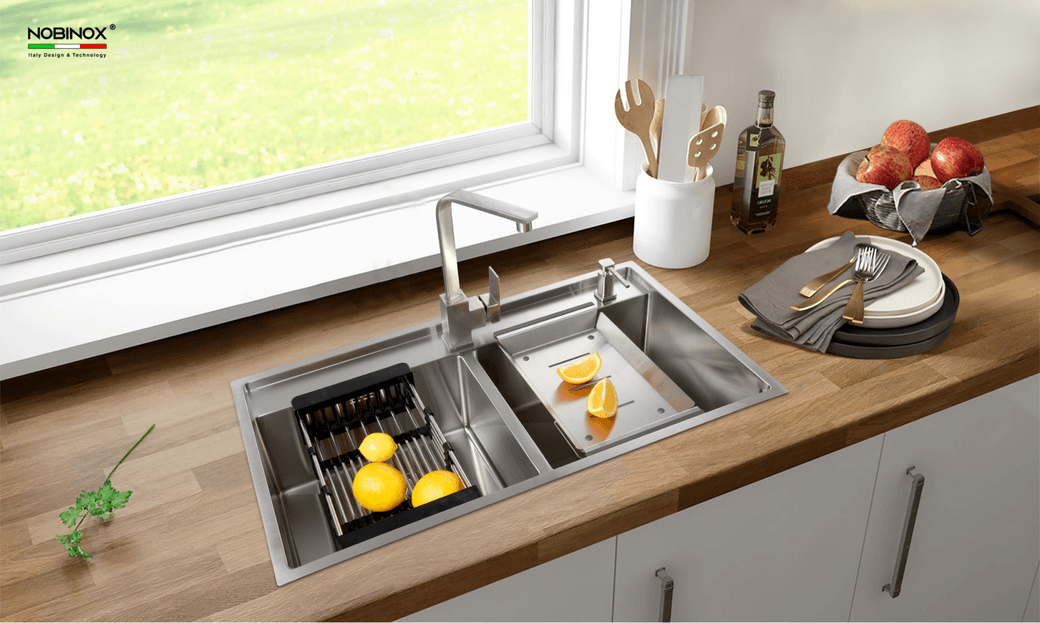 Ảnh CHẬU RỬA BÁT 2 HỐ NOBINOX LUMIA NJ508D 3