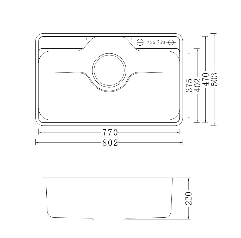 Ảnh CHẬU RỬA BÁT 1 HỐ NOBINOX LIKEN NL725D 34