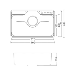 Ảnh CHẬU RỬA BÁT 1 HỐ NOBINOX LIKEN NL725D 34