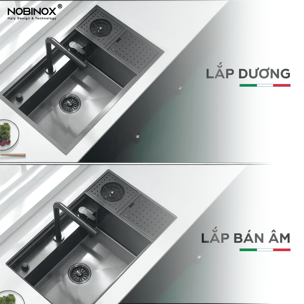 Ảnh CHẬU RỬA BÁT 1 HỐ NOBINOX LUMIA NJ510B 9