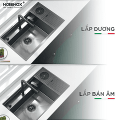 Ảnh CHẬU RỬA BÁT 1 HỐ NOBINOX LUMIA NJ510B 9