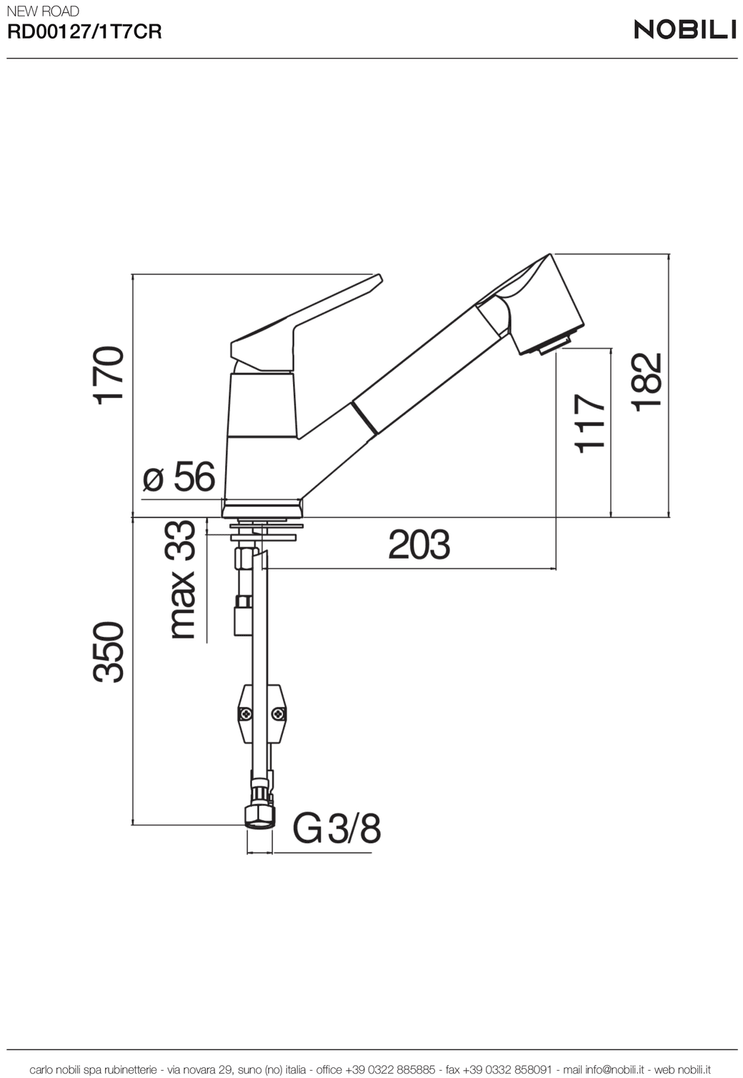 Ảnh VÒI RỬA BÁT DÂY RÚT NOBILI BLUES NB177 13