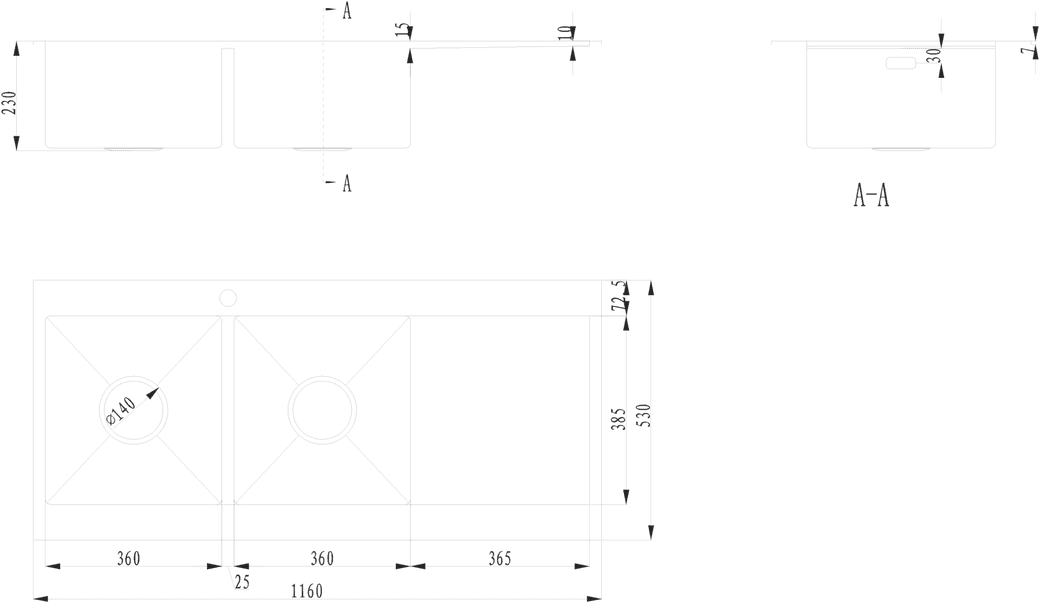 Ảnh CHẬU RỬA BÁT 2 HỐ NOBINOX LIKEN NL749 17