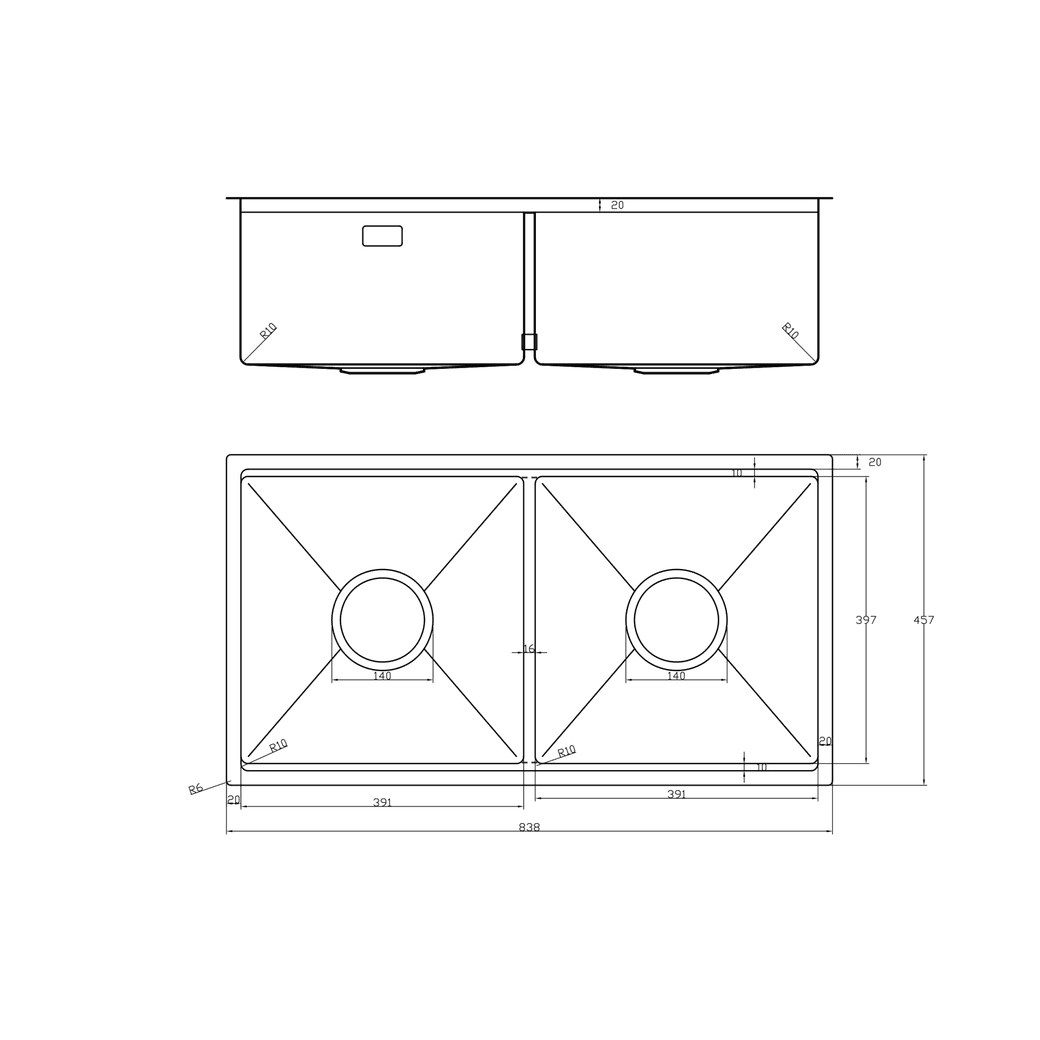 Ảnh CHẬU RỬA BÁT 2 HỐ NOBINOX LUMIA NJ524 8