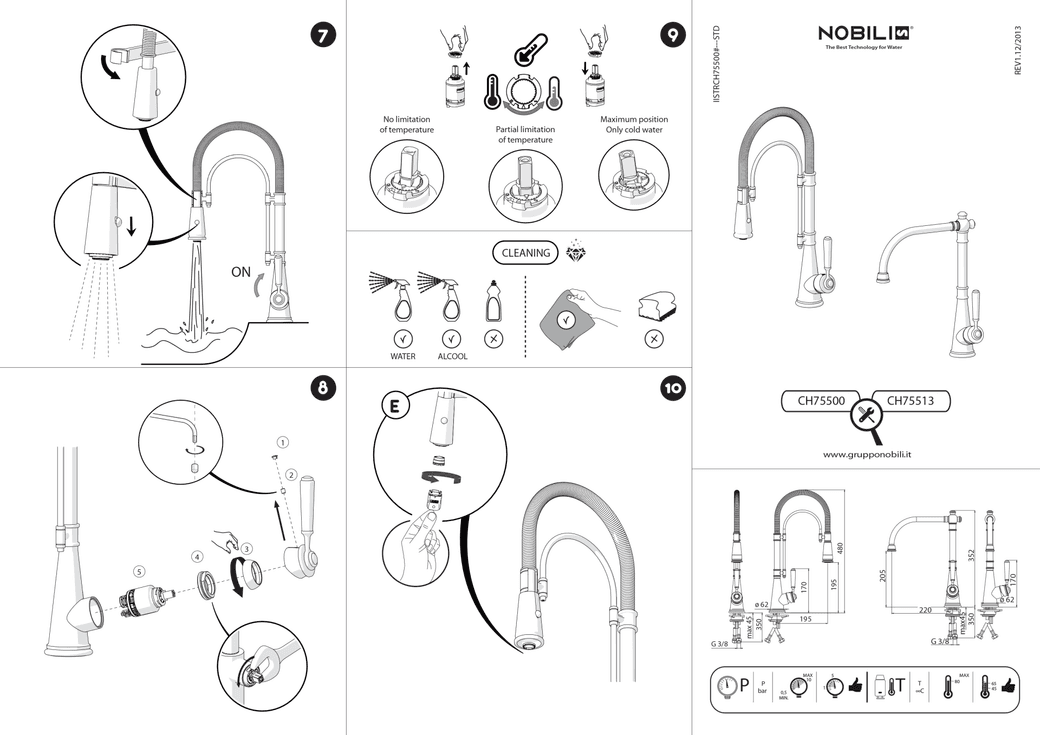 Ảnh Vòi rửa bát cần cứng NOBILI CHARLIE NB254 11