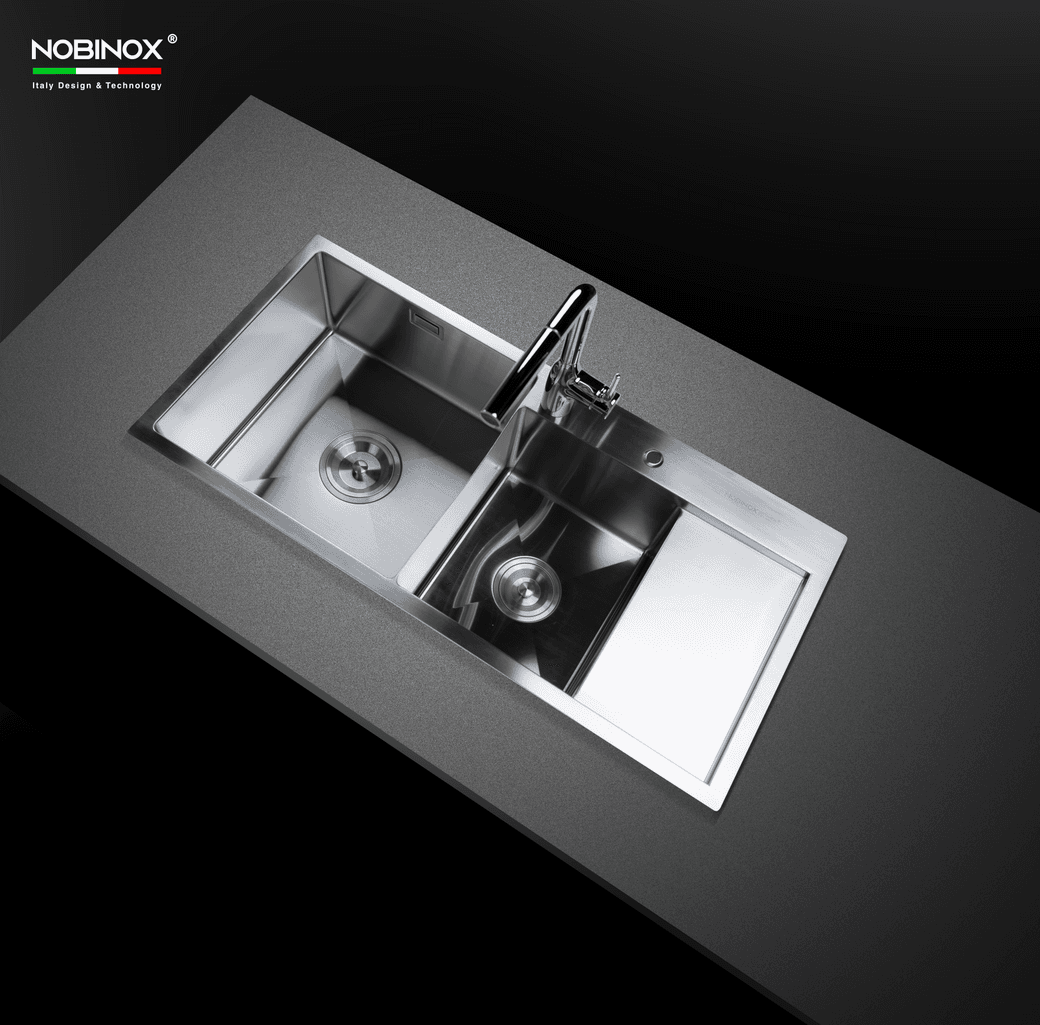 Ảnh CHẬU RỬA BÁT 2 HỐ NOBINOX LIKEN NL746 17