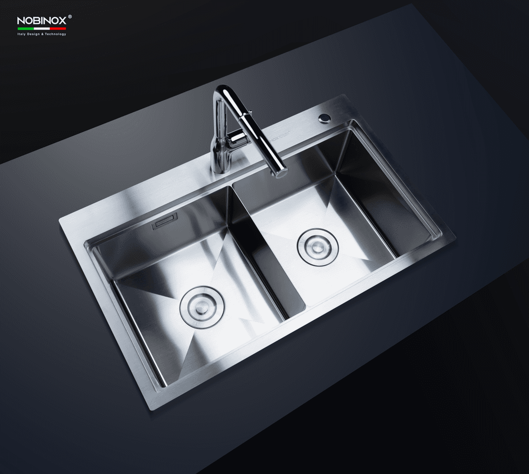 Ảnh CHẬU RỬA BÁT 2 HỐ NOBINOX LUMIA NJ522 3