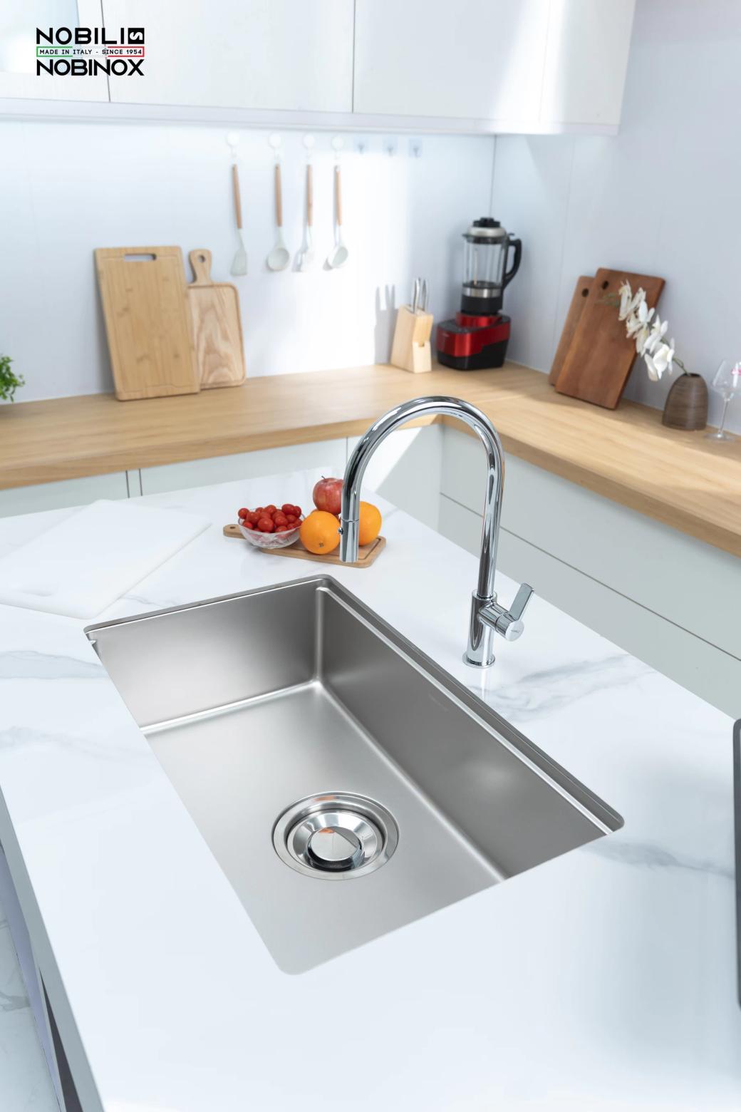 Ảnh CHẬU RỬA BÁT 1 HỐ NOBINOX ROSA NN974DT 9