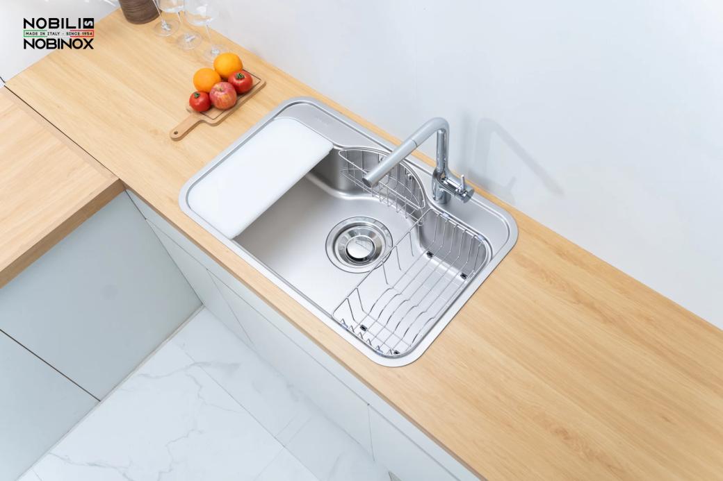 Ảnh CHẬU RỬA BÁT 1 HỐ NOBINOX ROSA NN975D 4