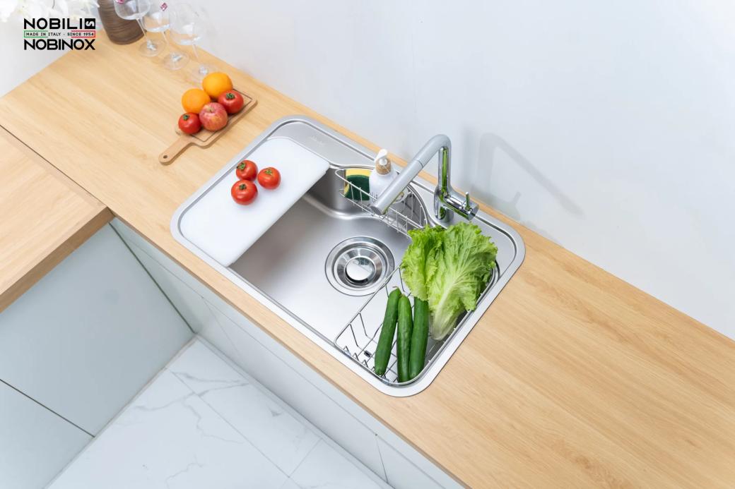 Ảnh CHẬU RỬA BÁT 1 HỐ NOBINOX ROSA NN975D 6