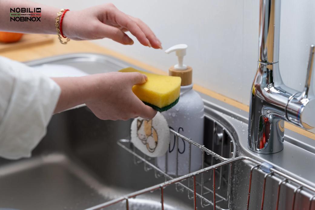 Ảnh CHẬU RỬA BÁT 1 HỐ NOBINOX ROSA NN975D 30