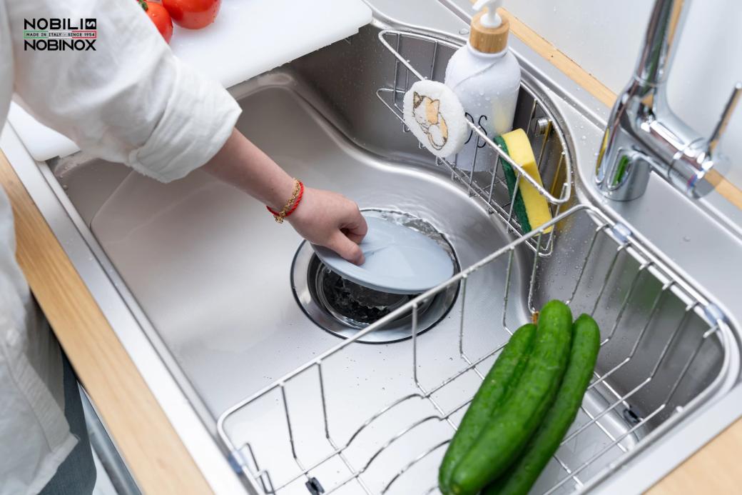 Ảnh CHẬU RỬA BÁT 1 HỐ NOBINOX ROSA NN975D 14