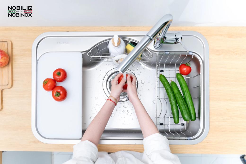 Ảnh CHẬU RỬA BÁT 1 HỐ NOBINOX ROSA NN975D 20