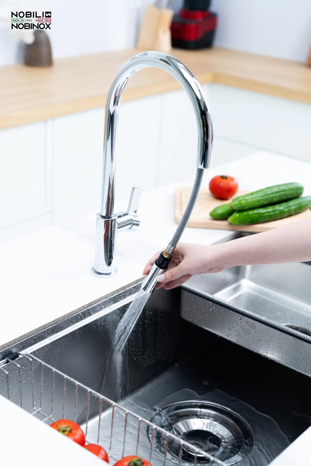 Ảnh VÒI RỬA BÁT DÂY RÚT NOBILI FLAG NB205 27