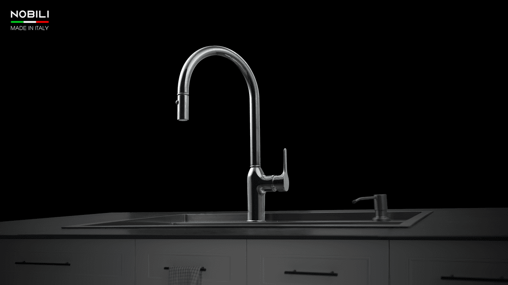 Ảnh VÒI RỬA BÁT DÂY RÚT NOBILI RING NB130LTB 2