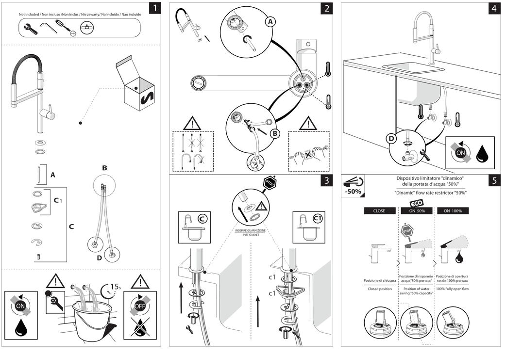 Ảnh Vòi rửa bát cần mềm NOBILI MOVE NB133S 13