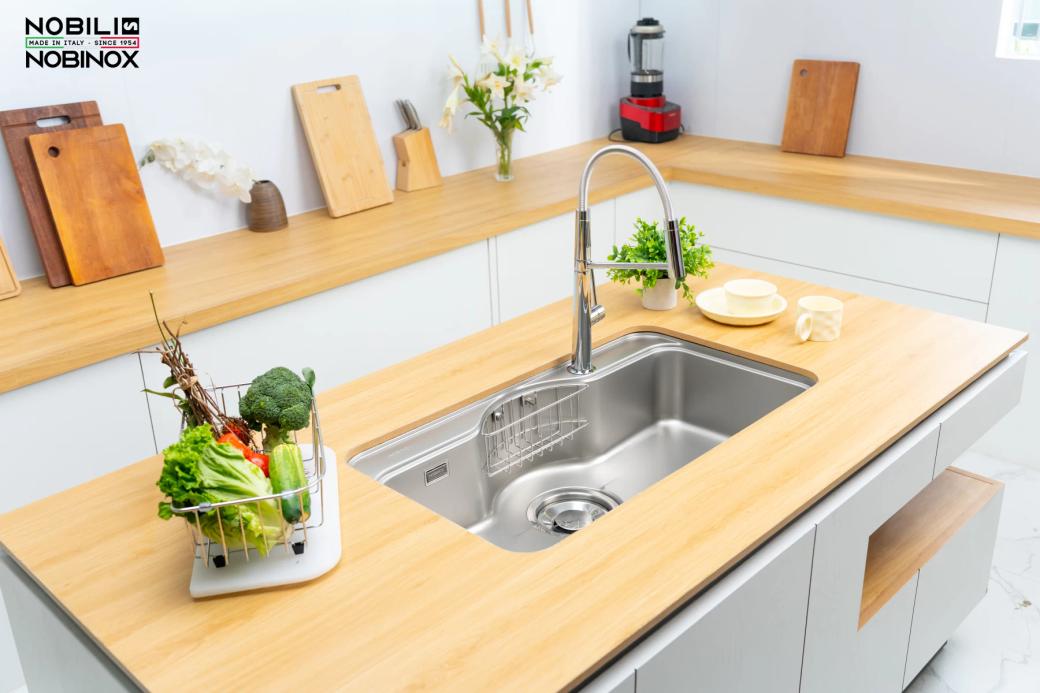 Ảnh CHẬU RỬA BÁT 1 HỐ NOBINOX ROSA NN995D 5