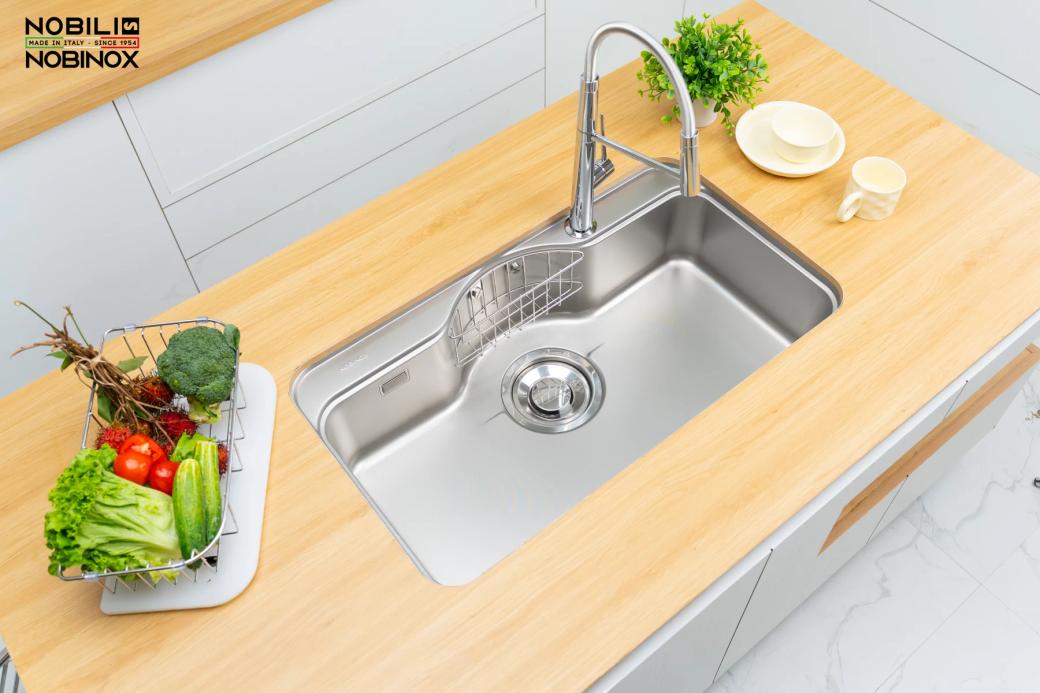 Ảnh CHẬU RỬA BÁT 1 HỐ NOBINOX ROSA NN995D 4