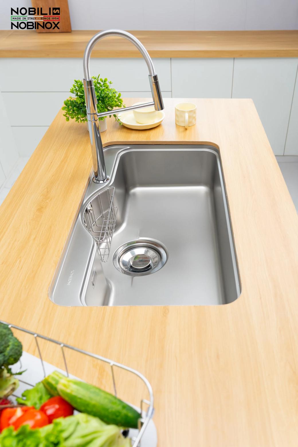 Ảnh CHẬU RỬA BÁT 1 HỐ NOBINOX ROSA NN995D 10