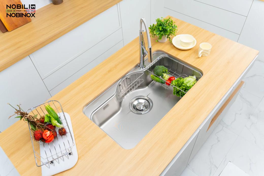 Ảnh CHẬU RỬA BÁT 1 HỐ NOBINOX ROSA NN995D 11