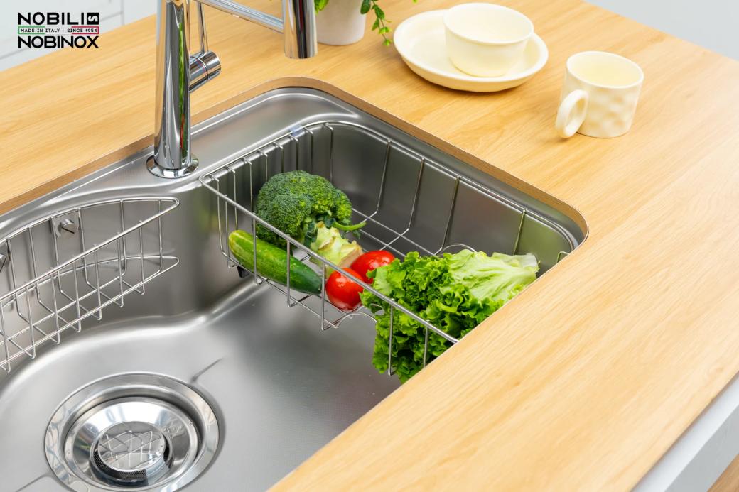 Ảnh CHẬU RỬA BÁT 1 HỐ NOBINOX ROSA NN995D 13