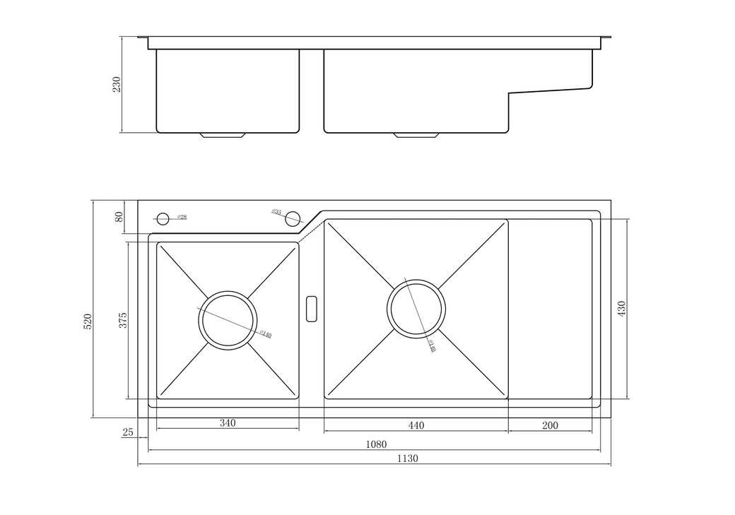 Ảnh CHẬU RỬA BÁT 2 HỐ NOBINOX RAZIA NJ575 11