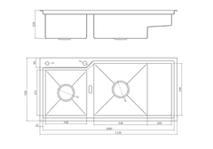 Ảnh CHẬU RỬA BÁT 2 HỐ NOBINOX RAZIA NJ575 11