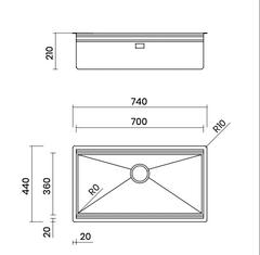 Ảnh Chậu rửa bát 1 HỐ TASCA STEP NT644U 18