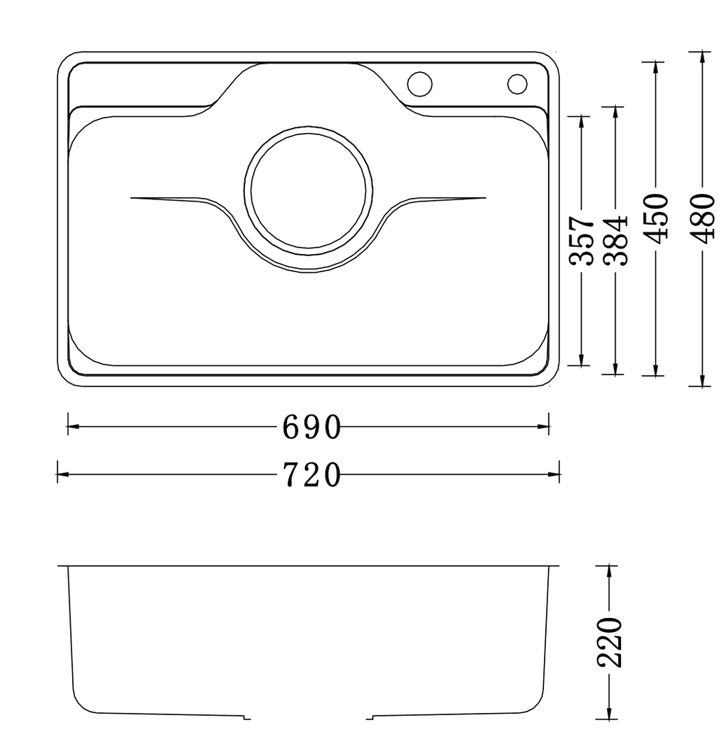 Ảnh CHẬU RỬA BÁT 1 HỐ NOBINOX LIKEN NL724D 29