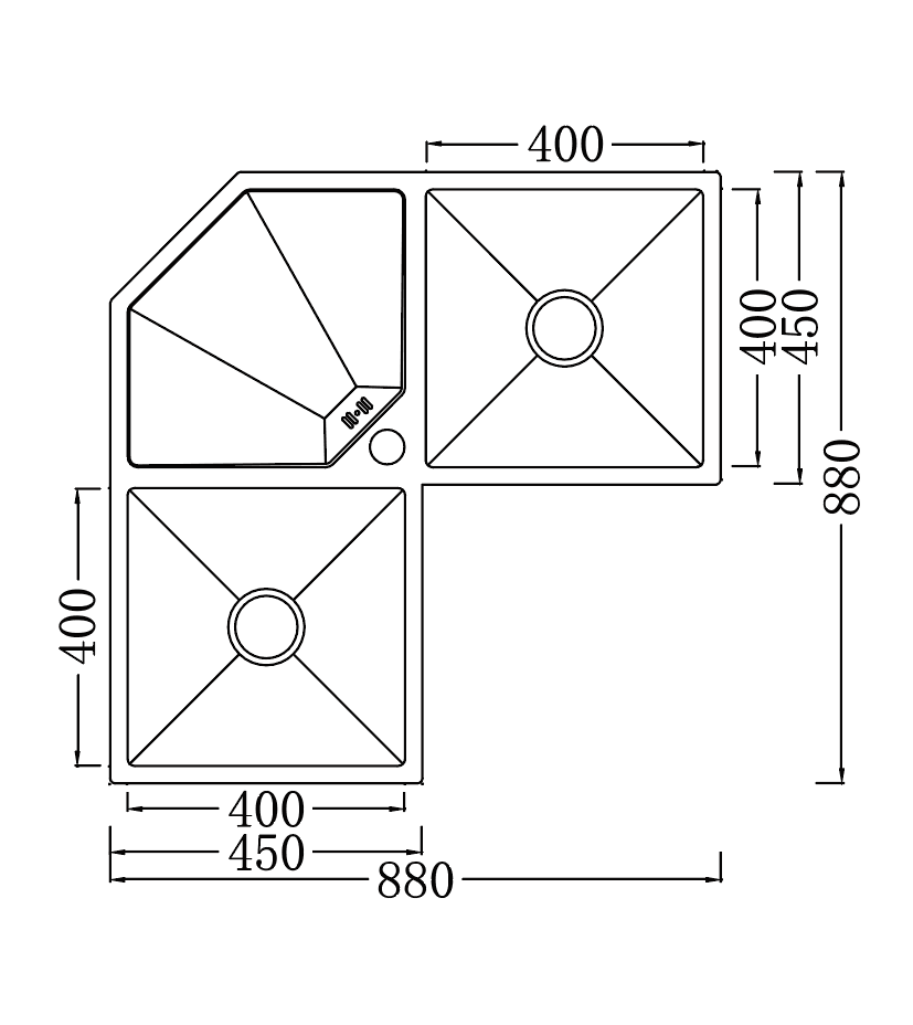 Ảnh CHẬU RỬA BÁT 2 HỐ NOBINOX LIKEN NL700 14