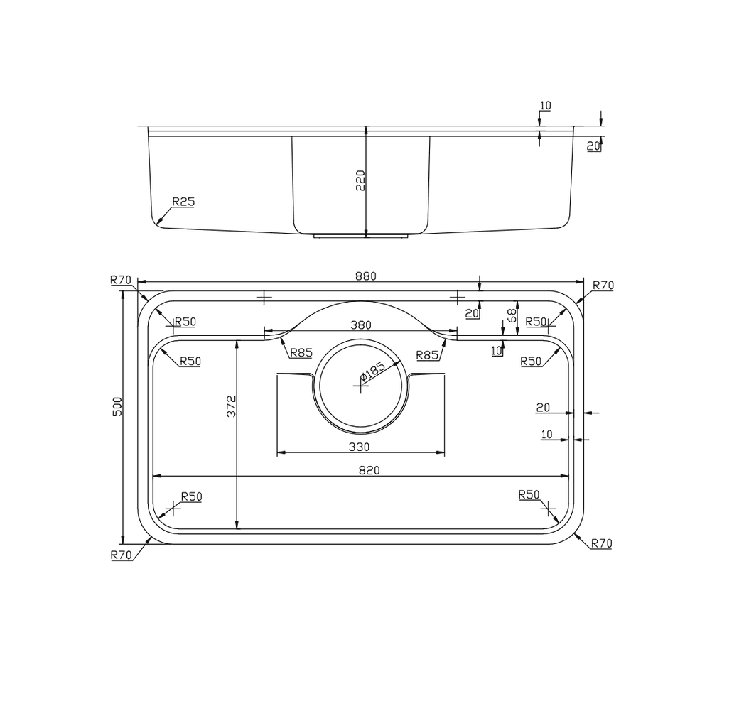 Ảnh CHẬU RỬA BÁT 1 HỐ NOBINOX ROSA NN995D 16