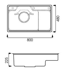 Ảnh CHẬU RỬA BÁT 1 HỐ NOBINOX HIGON NH905 19