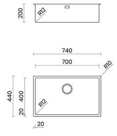 Ảnh CHẬU RỬA BÁT 1 HỐ TASCA CANOVA NT600B 8