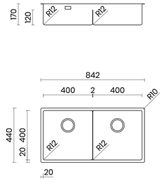 Ảnh CHẬU RỬA BÁT 2 HỐ TASCA ICON NT642U 13