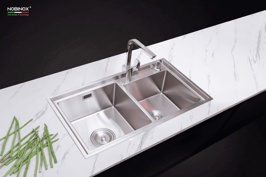 Ảnh CHẬU RỬA BÁT 2 HỐ NOBINOX LIKEN NL786 3