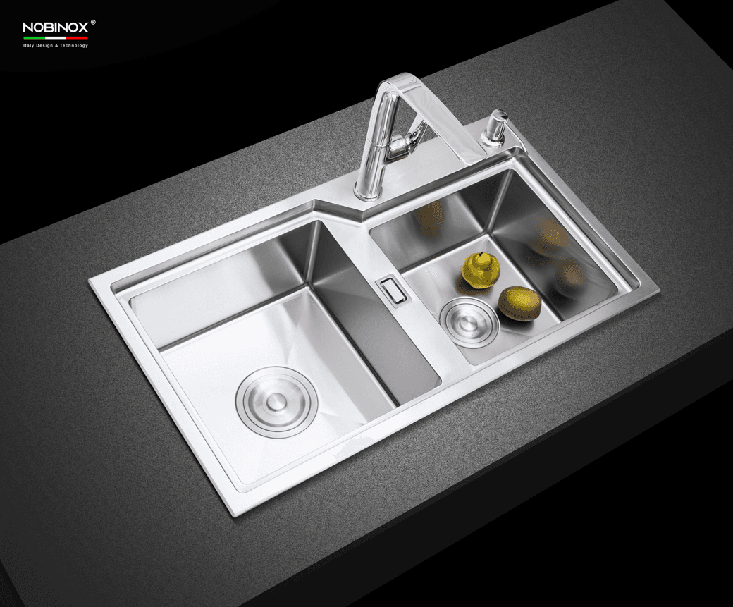 Ảnh CHẬU RỬA BÁT 2 HỐ NOBINOX LUMIA NJ512  3