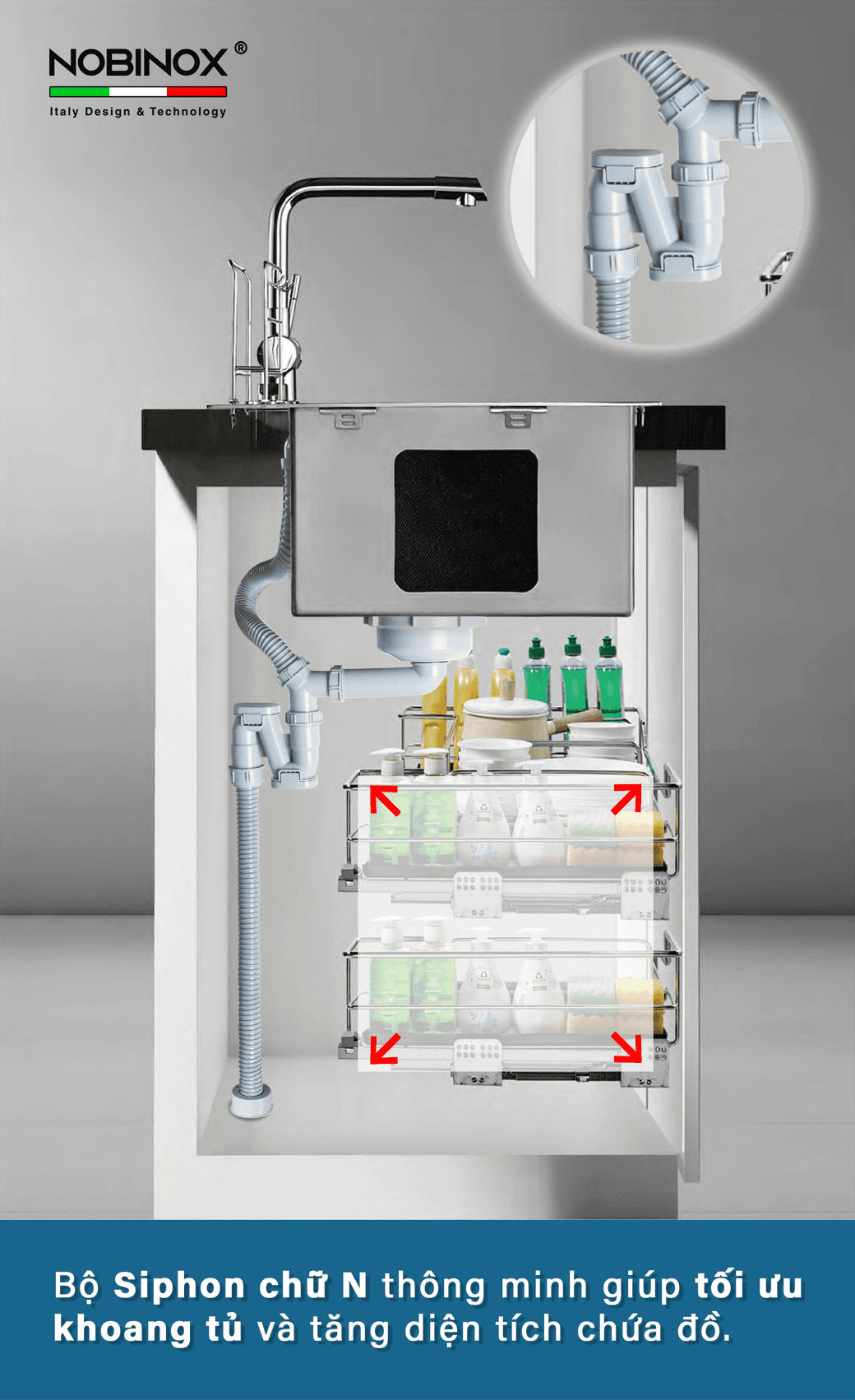 Ảnh CHẬU RỬA BÁT 1 HỐ NOBINOX LIKEN NL725D 32