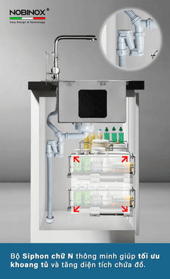 Ảnh CHẬU RỬA BÁT 1 HỐ NOBINOX LIKEN NL725D 32