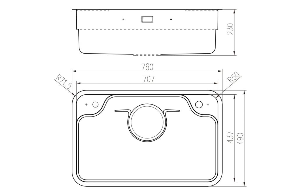 Ảnh CHẬU RỬA BÁT 1 HỐ NOBINOX LIRA NJ588D 12