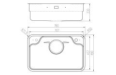 Ảnh CHẬU RỬA BÁT 1 HỐ NOBINOX LIRA NJ588D 12