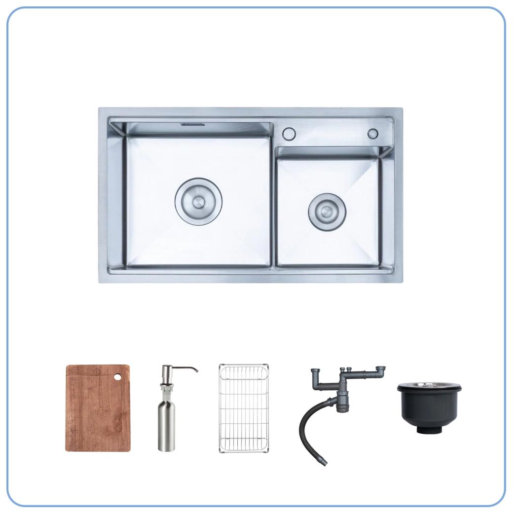 Ảnh CHẬU RỬA BÁT 2 HỐ NOBINOX LUMIA NJ507D 2