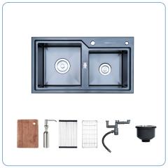 Ảnh CHẬU RỬA BÁT 2 HỐ NOBINOX LUMIA NJ513B  2