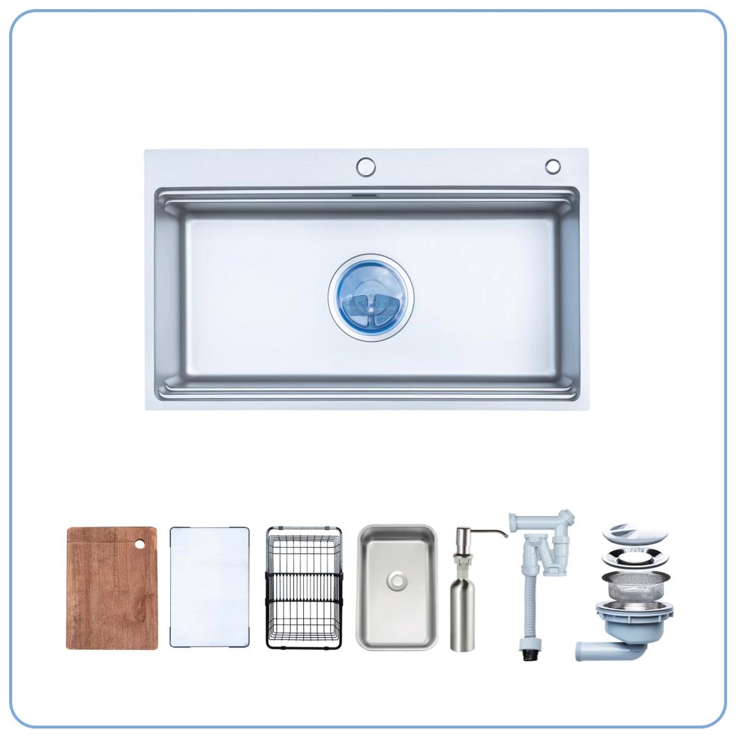 Ảnh CHẬU RỬA BÁT 1 HỐ NOBINOX LIRA NJ564D 2