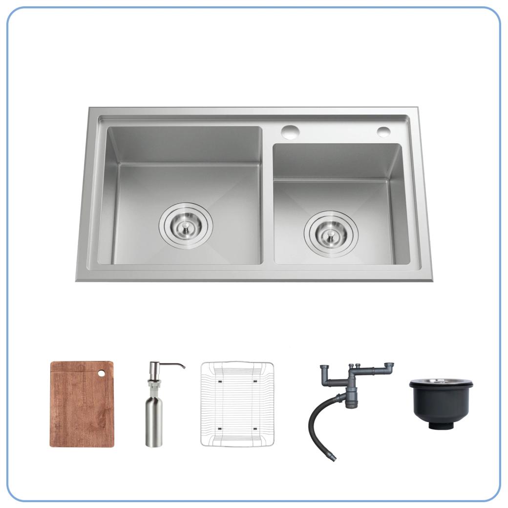 Ảnh CHẬU RỬA BÁT 2 HỐ NOBINOX LIKEN NL786 2