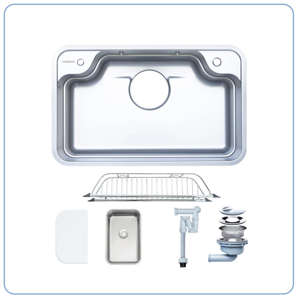 Ảnh CHẬU RỬA BÁT 1 HỐ NOBINOX ARVO B180 2