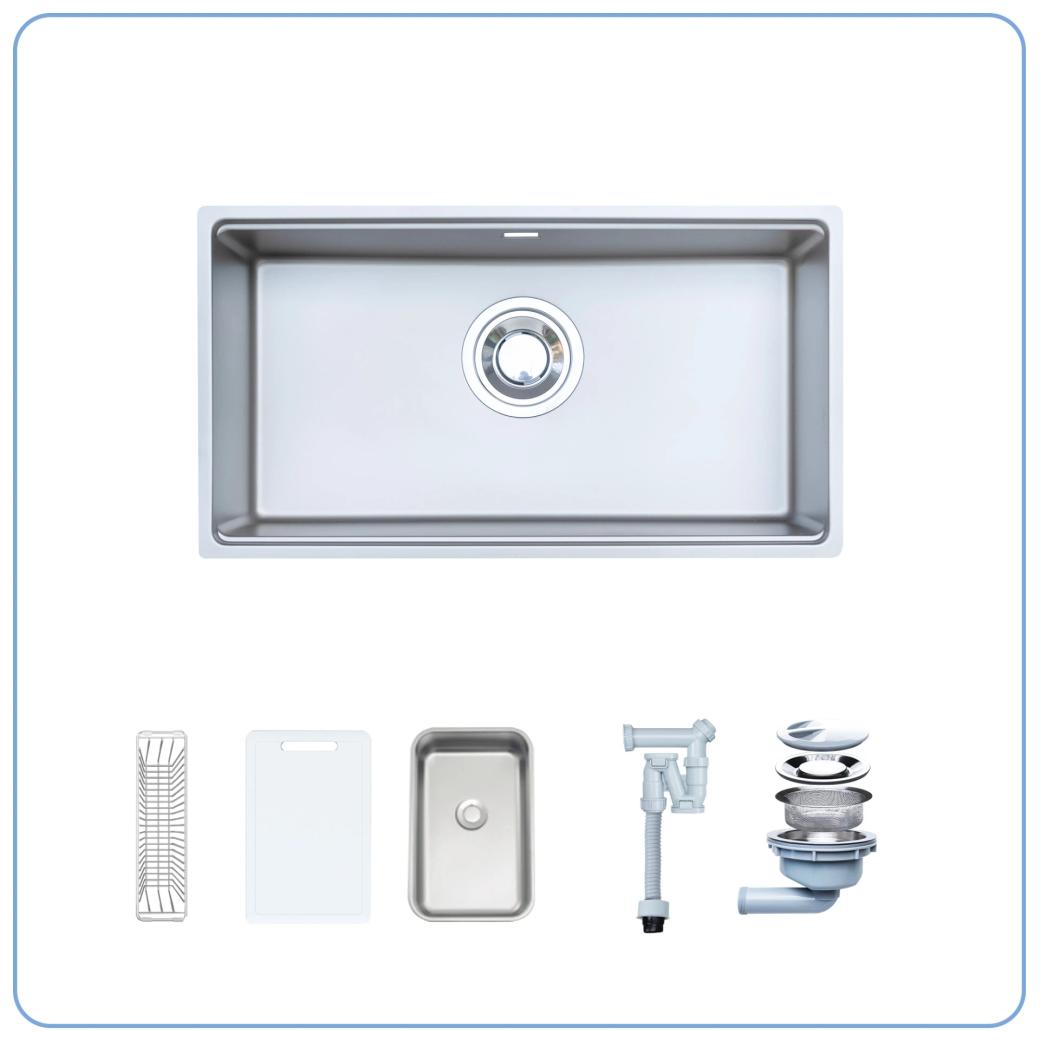 Ảnh CHẬU RỬA BÁT 1 HỐ NOBINOX ROSA NN974DT 2