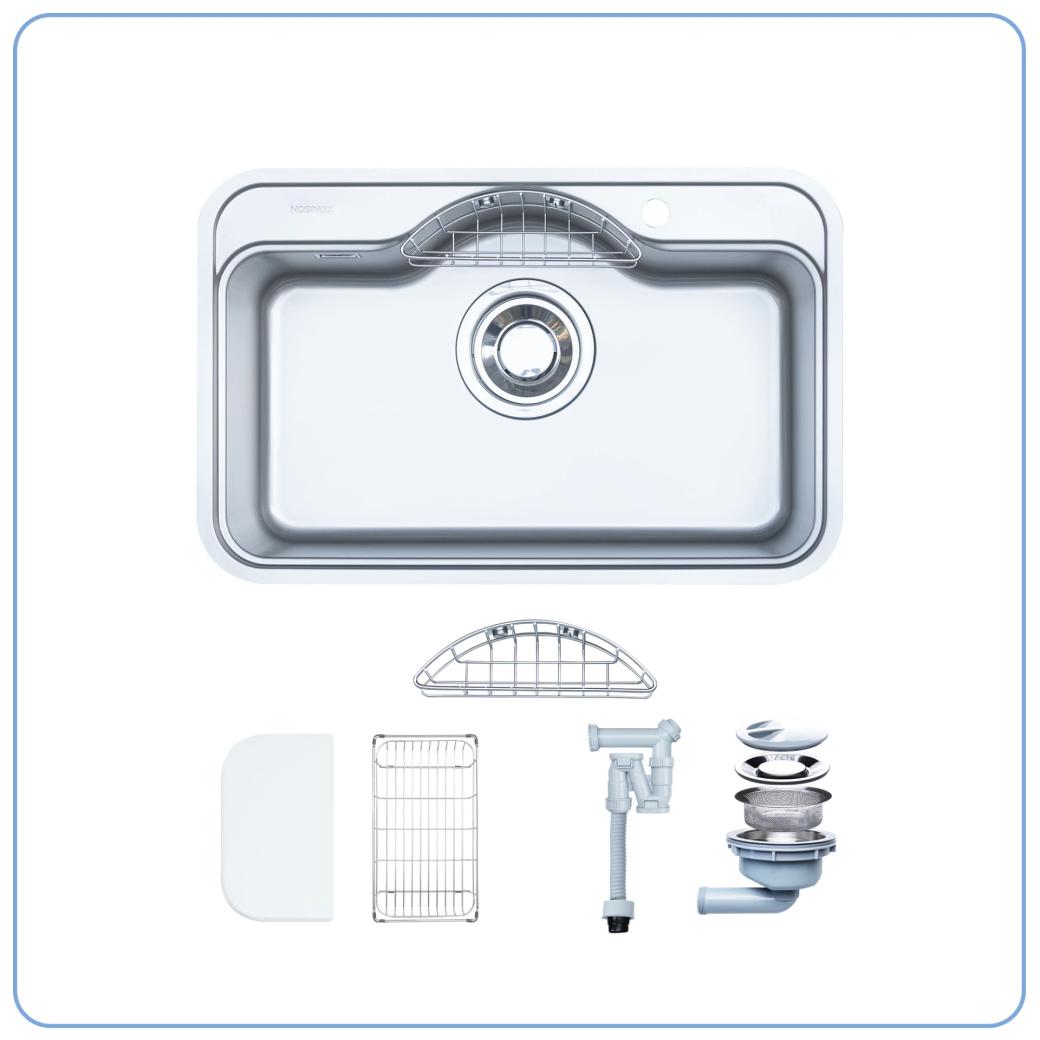 Ảnh CHẬU RỬA BÁT 1 HỐ NOBINOX ROSA NN975D 2