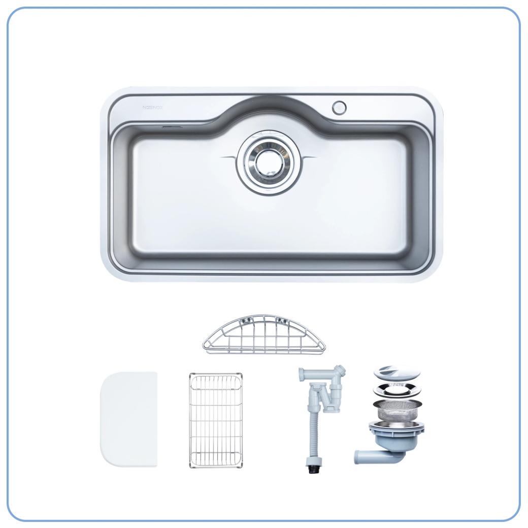 Ảnh CHẬU RỬA BÁT 1 HỐ NOBINOX ROSA NN995D 2